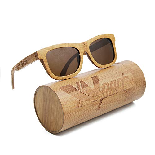 Ynport Crefreak Lunettes de Soleil Polarisées avec Cadre Classique en Bambou Charbon - Revêtement Bois, flottantes sur l’eau - pour hommes et femmes, YNEU,...