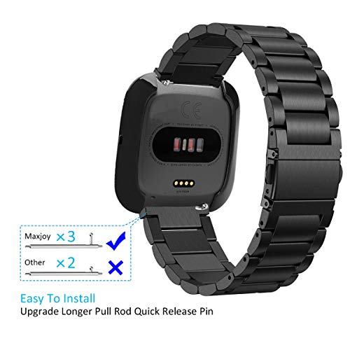 Correa metálica compatible Fitbit Versa 2 negra miniatura 3