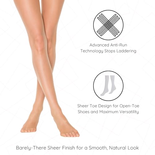 PENTI Stop 7 Run-Resistant Ultra Sheer Pantyhose | Matte 7 Denier Sheer-to-Waist Tights | Anti-Run Invisible Waist3