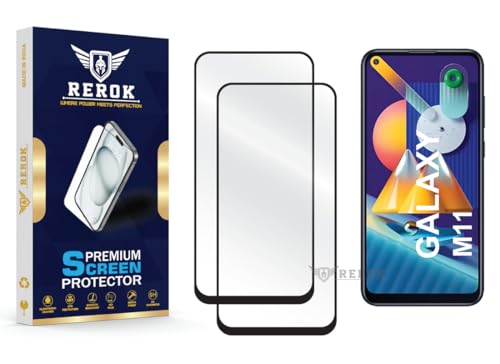 Image of Gorilla Tempered Glass Screen Protector Compatible with Samsung Galaxy M11 [Pack of 2] | Edge-to-Edge, Bubble-Free, Case Friendly, Easy Installation Kit