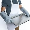 Chef Approved 17" Tall Silicone Cloth Oven and Freezer Mitts | One Pair Ambidextrous Heat Resistant Pot Holder Non-Slip Grip Pan Grabber for Kitchen Restaurant Catering Service | 0.25"W x 17"H, White #3
