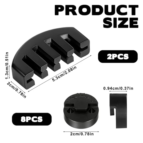 10Pcs Viola Mutes Orchestral Viola Practice Mutes Full Size Black Rubber Mute for Violin 4/4 Rubber Violin Practice (8Pcs Round Style 2Pcs Claw Style)