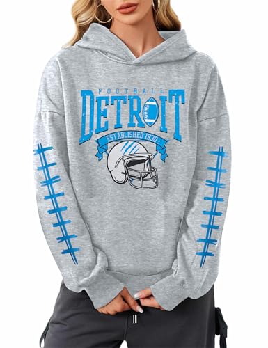 BANGELY Game Day Hoodie Women Cute Football Graphic Pullover Sweatshirt Football Season Sweaters Fans Y2k Casual Holiday Tops