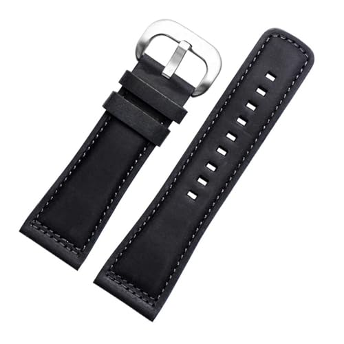 Bracelet 28 mm en cuir véritable et métal riveté pour montres connectées P1 Q2 T2