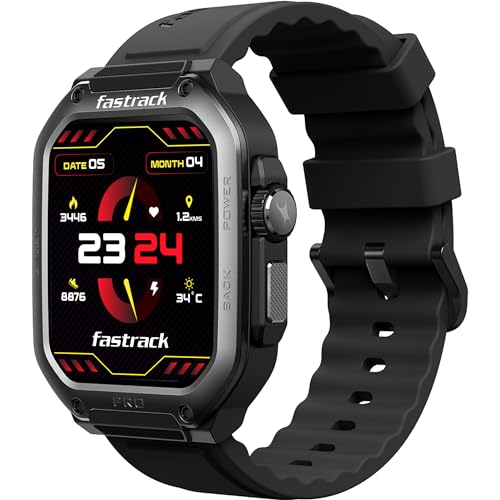 Image of Fastrack Active Pro Rugged Smartwatch with 1.85 inch AMOLED Display with AOD|SingleSync BT Calling|Functional Crown|100+ Sports Modes|AI Coach|Auto Sport Recognition|AI Voice Assistant|24x7 Health Suite