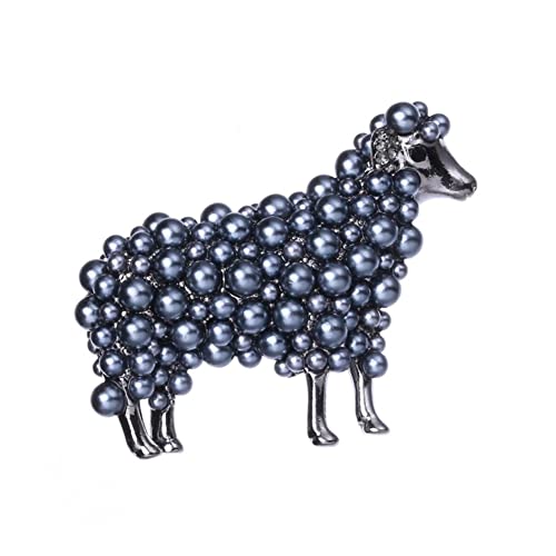 Broche mouton perles bicolores femmes unisexe bijou animal mode décontractée