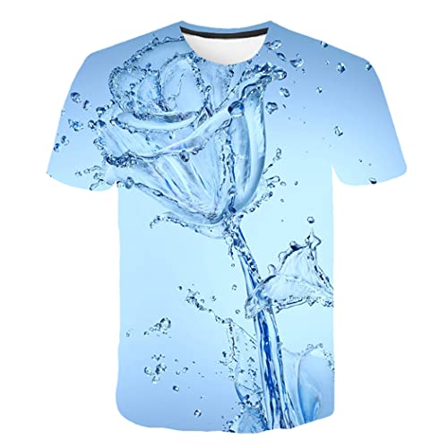 T-shirt d'été imprimé 3D décontracté C-81 style hip-hop pour homme et femme en taille L