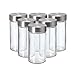 Kamenstein Set of 6 Glass Spice Jars (Set of 6, with Stainless Steel Caps)
