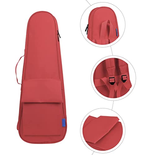 Image of Ukulele Durable Case Bag Cover 24 Inch Red Color Compatible for 24 to 26 Inch Guitar
