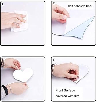56 Pieces Flexible Mirror Wall Stickers Set Removable Acrylic Mirror Circle Self Adhesive Plastic Mirror Decal for Home Decor (Round)