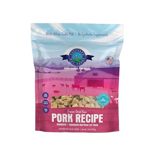 Shepherd Boy Farms Freeze Dried Raw Dog Food, Pork Recipe, All Natural, No Synthetics, Made in USA with Goat's Milk & Organic Produce, High Protein, Complete Meal (14oz)