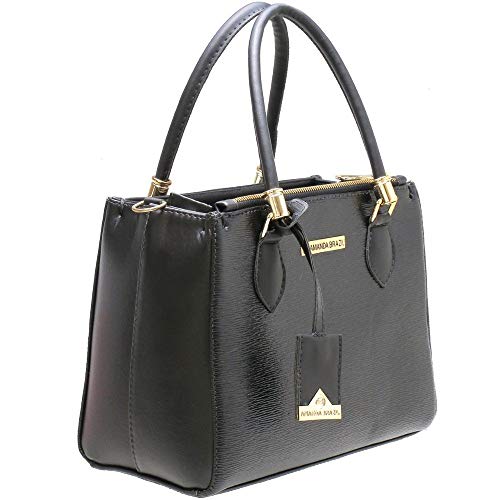Kit Bolsa Baú com Carteira Feminina Amanda Brazil Preto