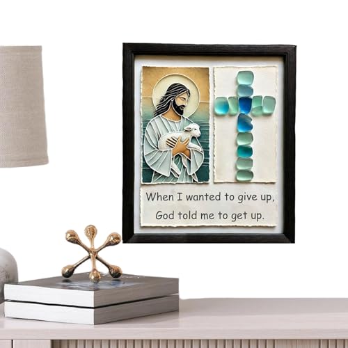 Imágenes cristianas enmarcadas a mano para decorar salones y espacios de oración