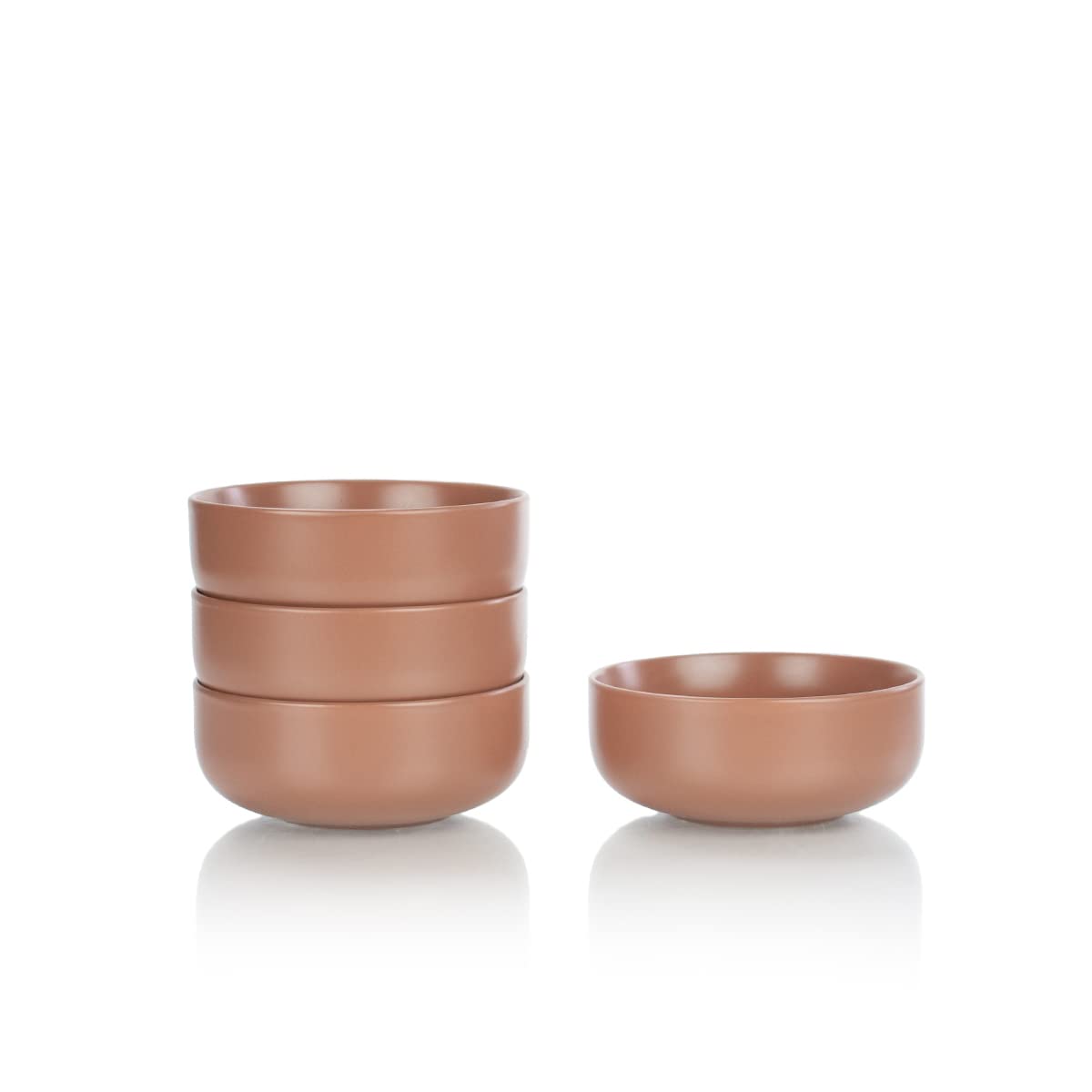 Everything Kitchens Modern Flat Vajilla Colección (Terracotta, 24 onzas (juego de 4))