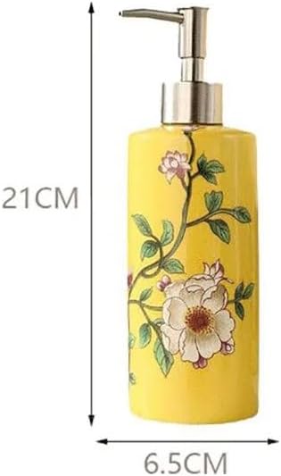 ヨーロピアンスタイルのセラミックハンドサニタイザーボトルフローラルシャンプーシャワージェルサブボトルバスルームアクセサリー(Blue