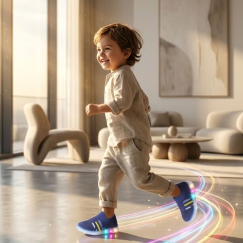 Image of inchJugnu inch LED Light-Up Baby Shoes (0-5 Years) | Soft Sole Comfort for Tiny Feet, Breathable Knit, Easy Slip-On | Magical Glowing Shoes for Happy Kids.
