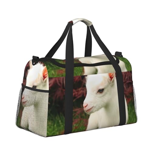Sac de week-end noir imprimé chèvre design exclusif