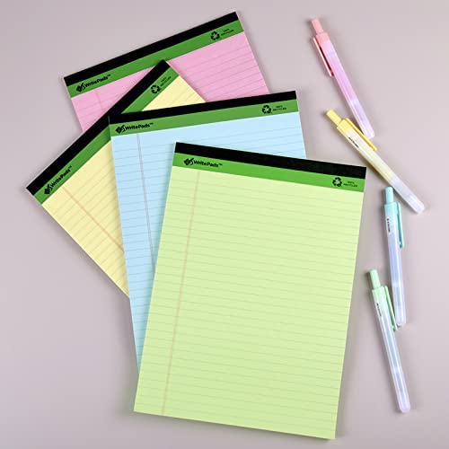 Kaisa Colored Legal Pad 15Lb Recycled Paper Writing Pad, 4Pcs 5"X8" Narrow Ruled And 4Pcs 8.5X11 Inch Wide Ruled, 50 Sheets, Mixed 8Pads, Ksu-7358 #TOP2