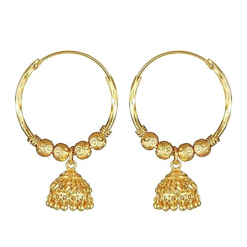 VIGHNESHWAR TRADERS Hoop bali Jhumki Jhumka Earrings for Women Girls Traditional Temple 1 One Gram Gold Brass Copper South Indian Screw Back Meenakari Ear Chains Peacock Jhumkas (B0DFV1W73D) Amazon Price History, Amazon Price Tracker