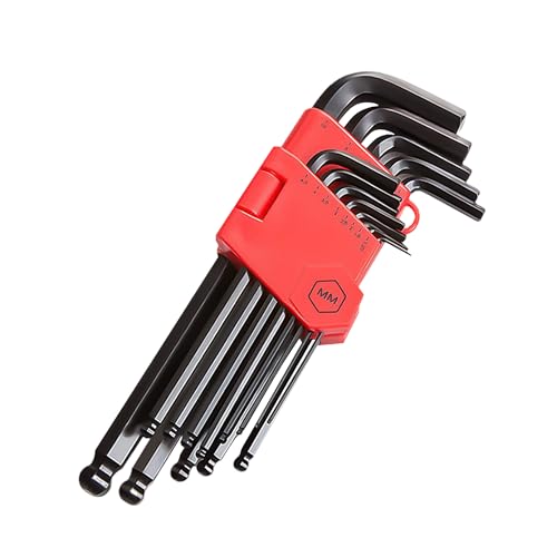 Nyxseat Set Di Chiavi A Brugola, 13 Pezzi, Chiave Metrica Lunga A Brugola, Con Marcatura Delle Dimensioni E Supporto, Chiave A Brugola Lunga Con Testa