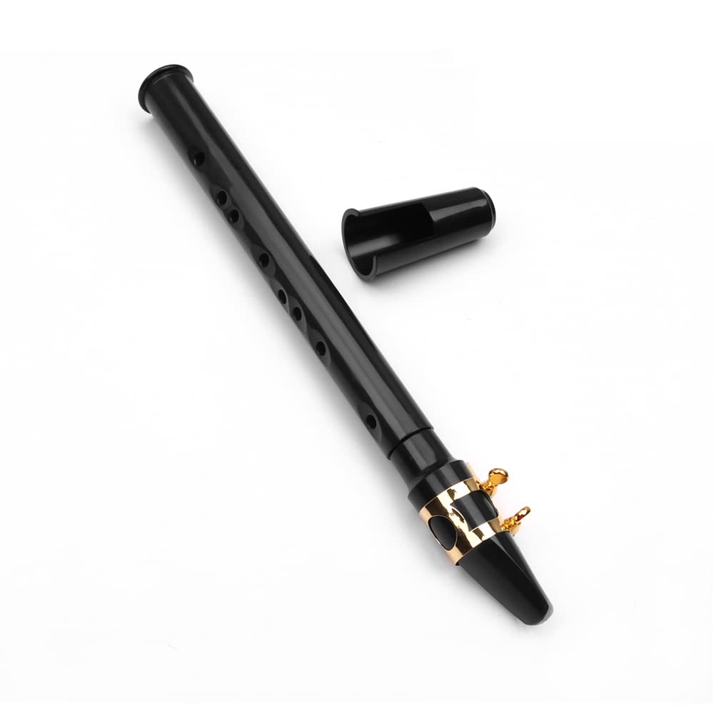 LAOJIA Saxo de Bolsillo, Mini saxofón de Bolsillo Negro, pequeño saxofón portátil con Bolsa de Transporte Negra, Instrumento de Viento de Madera