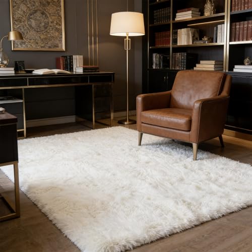 Tapis moderne élégant blanc grand format pour bureau design - 2