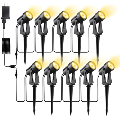 Pogestrand Low Voltage Landscape Lighting,10 Pack Outdoor LED Landscape Spotlights