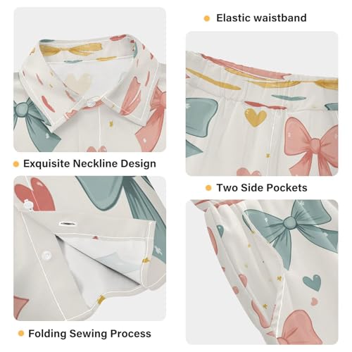 Boccsty Coquette Pastel Bow Hearts Colorful Boy Summer Shorts Sets Hawaiian Toddler Boys T-Shirt & Pants 2 Pcs 3T4