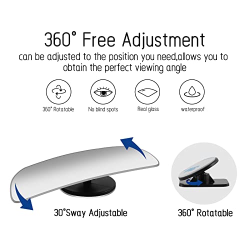 image for MARLBSTON 2 pcs Blind Spot Mirrors, HD Glass Convex 360° Wide Angle S