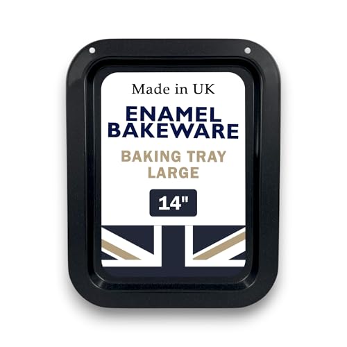 Great British Bakeware Vitreous Enamel Roasting Tray 36.2cm, Oven & Baking Trays, Heavy Duty Vitreous Enamel Roasting Tin Bakeware, Baking Tin, Made in England, Scratch Resistant