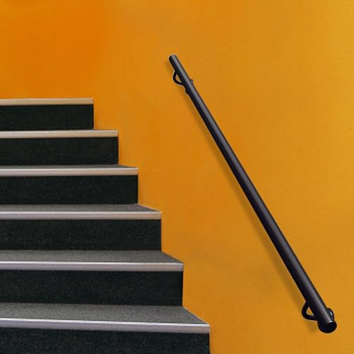 Rampe d'escalier murale main courante en fer forgé noir de 30 à 500 cm
