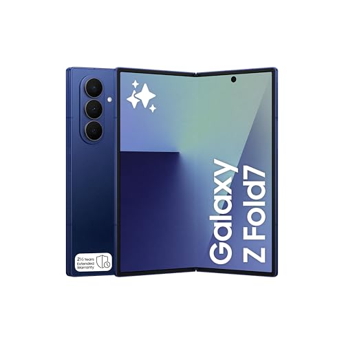 Samsung Galaxy Z Fold7 AI Phone Blue Shadow 512GB Storage 12GB Memory 200MP Camera 3nm Processor 4400mAh Battery 2.5 Year Manufacturer Extended Warranty (KSA Version)