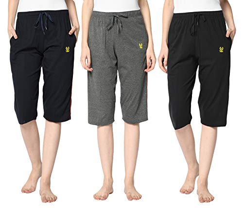 Image of Mack Jonney Regular Fit Women Capris(Pack of 3-MACK631900)