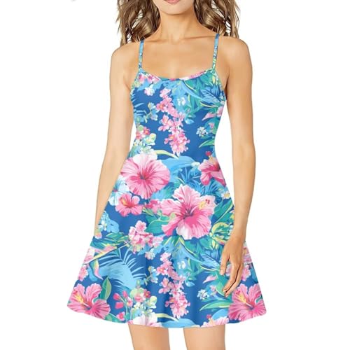 Image of Biyejit Women Casual Loose Dress Strap Long Summer Beach Swing Dress
