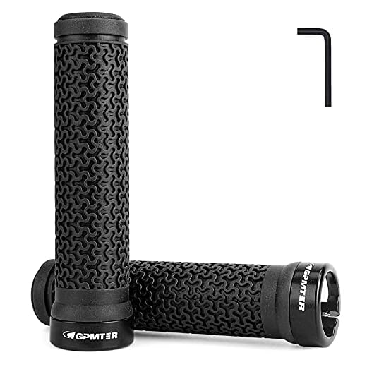 GPMTER Bike Grips: Single Lock-on, Non-Slip, for BMX/MTB/Cruiser, Black