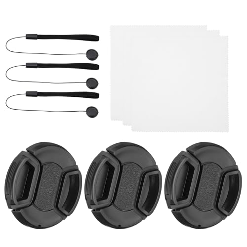 PATIKIL 52mm Lens Cap Set, 3Pack Center Pinch Snap Camera Lens Cover for Front Len Suitable for 52mm Thread Universal DSLR Lenses for Nikon, for Fujifilm, for Pentax, for Leica