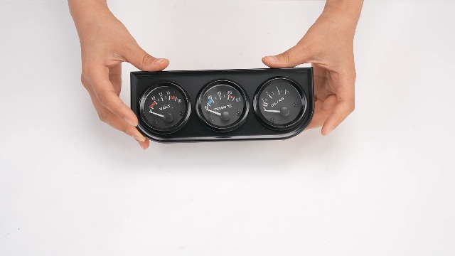 Oil Pressure Gauge Kit Triple Gauge Kit For Cars - Voltmeter, Water Temp & Oil Pressure 52mm 3-in-1 Gauge Set 52mm 3-in-1 Car Meter - Foto 2