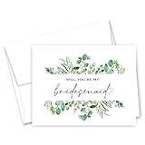 InvitationHouse Lush Eucalyptus Greenery Bridesmaid Proposal Cards (set of 10) - 8 Bridesmaid Cards,