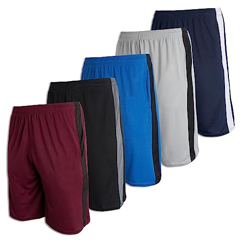 Real Essentials Mens Mesh Sweat Shorts Active Wear Athletic Short For Men Basketball Pockets Gym Soccer Running Summer Fitness Quick Dry Casual Clothes Men's Sport, Set 15,3Xl, Pack Of 5 #TOP13