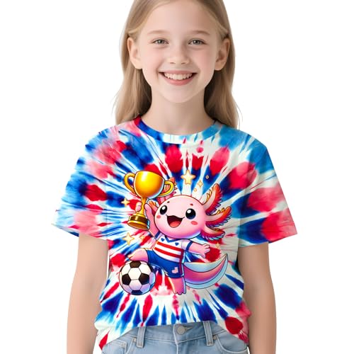 Image of Kids Neon Tie Dye Shirt for Boys Girls Tie-Dye T-Shirt Hippes Tshirt Senior Children Tee Size 6-16 Years Age