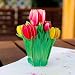 Paper Spiritz Tulip Pop up Cards Birthday, Anniversary Card for Husband Daughter Wife, Handmade Graduation Blank Card Thank You, Laser Cut Valentines Day Gift Card with Envelopes all Occasions