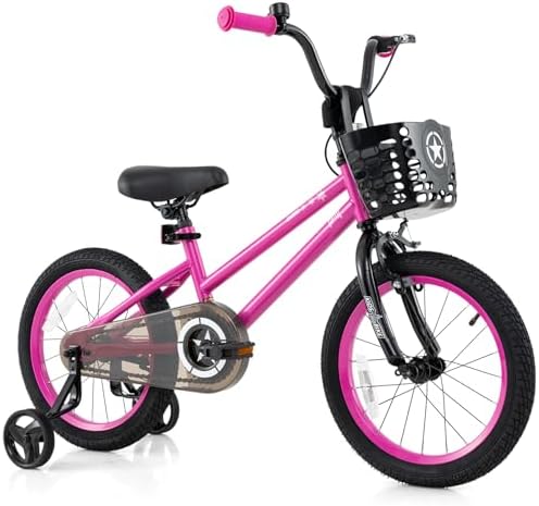 BABY JOY Starry Kids Bike, 12 14 16 18 Inch Bicycle with Training...