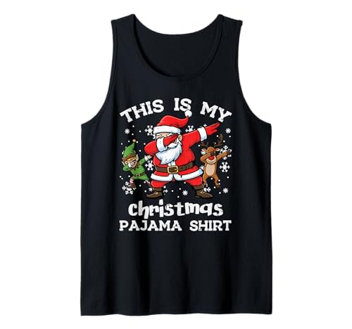 This My Christmas Pigiama Shirt Santa Dab Xmas Kids Men Women Canotta