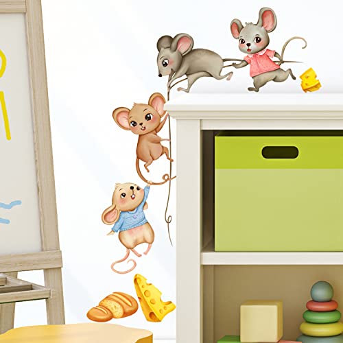 Vinilos decorativos adhesivos con ratones para decoración infantil miniatura 3