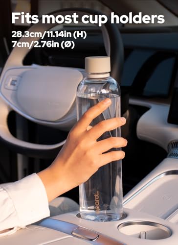 Image of Opard Slim Water Bottle 32oz, Dishwasher Safe Plastic Water Bottle BPA-Free, Leakproof Screw Top, Clear Cream, Reusable for Travel School Sport Gym Hiking