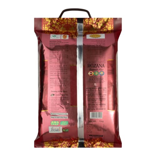 Image of Aeroplane Rozana Premium Basmati Rice 5kg | Naturally Aged Long Grain | Rich Aroma | Non-Sticky Fluffy Grains | Everyday Basmati Rice