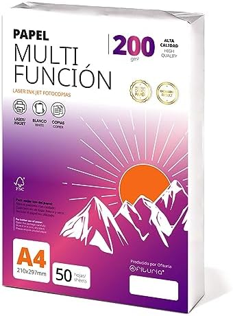 Folios A4 200gr 50 feuilles, papier polyvalent pour imprimante, f...