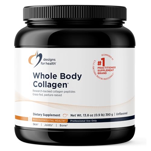Whole Body Hydrolyzed Collagen Peptides Powder (390g - 30 Day Supply - Unflavoured) - Pure Collagen Peptides for Skin, Hair, Nails & Bone Health - with Bovine, Marine & Avian Collagen Peptides