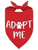 Cgvovgr Adopt Me Dog Bandana - Funny Red Dog Scarf Accessories for Adoption Announcement, Pet Lover Gifts for Christmas Birthday Party