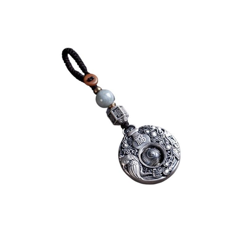 Portachiavi per Auto Portachiavi for auto con zucca Fu Lu Shuang Xi in argento, ciondolo for uomini e donne, regalo for retrò pace